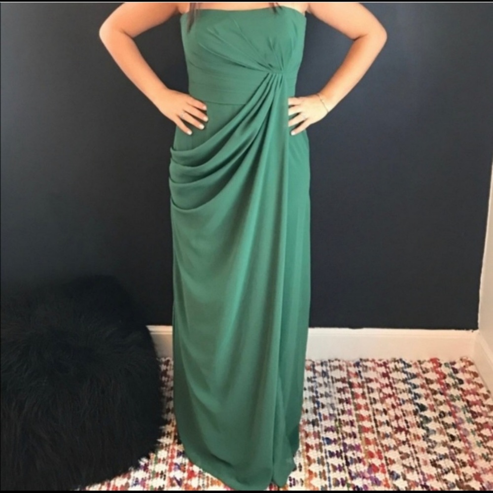 After six strapless bridesmaid dress